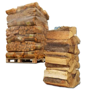 40 Netzsäcke Kaminholz 25 kg – Hartholz-Mix 30 cm