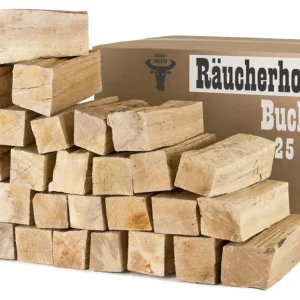 Buchen-Räucherholz und Grillholz – 25 cm – 30 kg – ohne Rinde