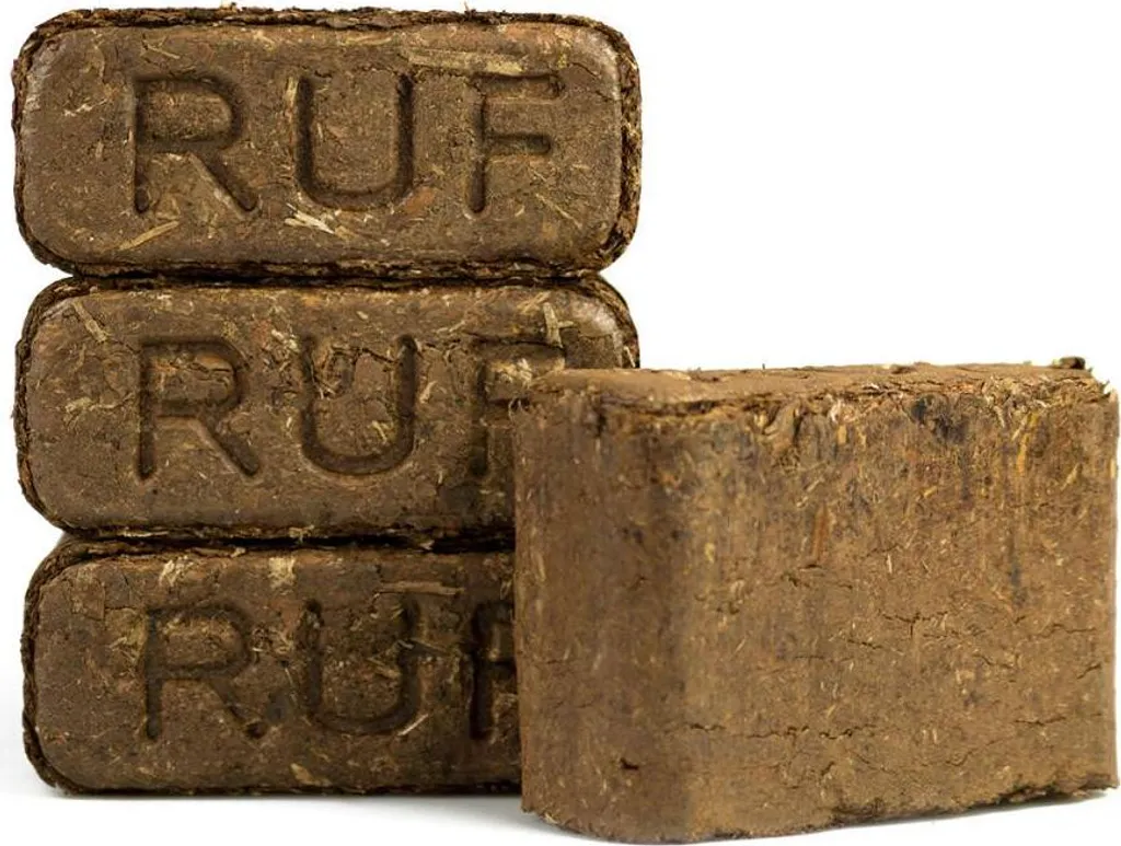 RUF Rindenbriketts – 1000 kg Palette (84 × 12 kg)