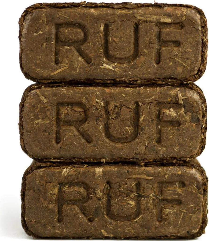 RUF Rindenbriketts – 1000 kg Palette (84 × 12 kg)