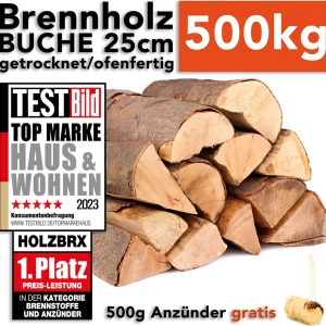 Buchen-Brennholz – 25 cm – 500 kg