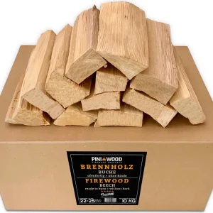Buchen-Grillholz ohne Rinde – 25 cm – 10 kg