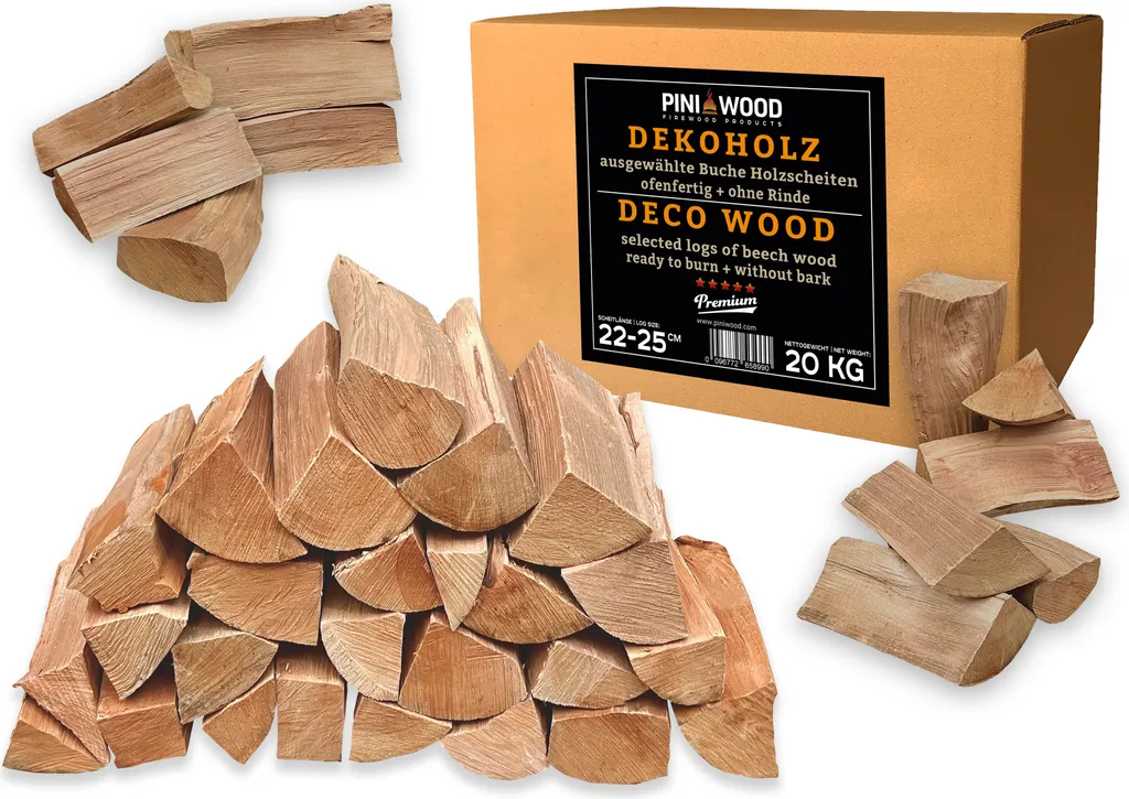 Buchen-Dekoholz ohne Rinde – 20 kg