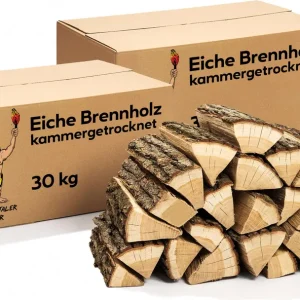 Neandertaler Feuer Eichen-Brennholz – 25 cm – 60 kg