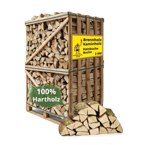 Neandertaler Feuer Hartholz-Brennholz – 2 RM – 25 cm