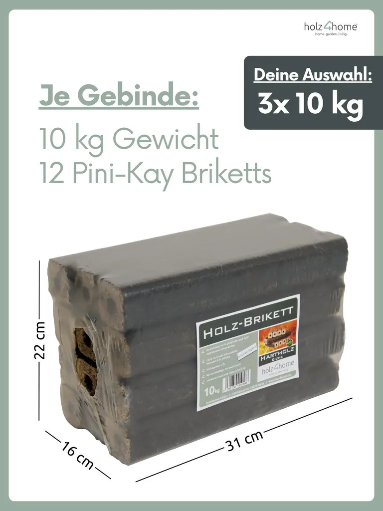 KAY Eichen-Holzbriketts – 30 kg