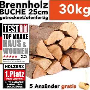 Buchen-Brennholz – 25/33 cm – verschiedene Gewichte – Buche, 33 cm