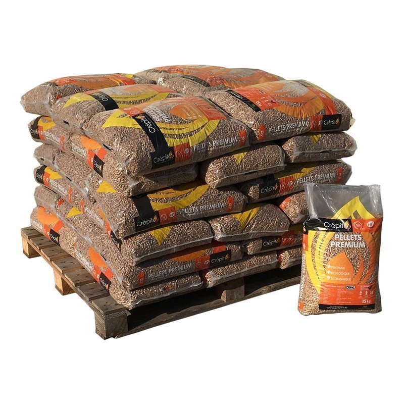 CRÉPITO – 1/2 Palette Holzpellets (36 Säcke à 15 kg)